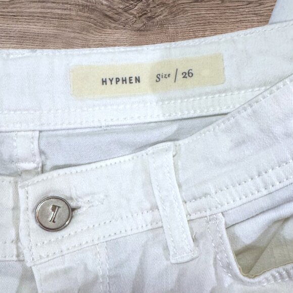 Pilcro and the Letterpress White Cropped Hyphen Straight Leg Jeans Size 26 - Picture 7 of 9